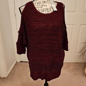 Kohl's Off-the-Shoulder Burgundy Sweater